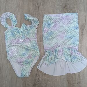 Janie & Jack Mermaid Swim Suit Matching Skirt Tail 4